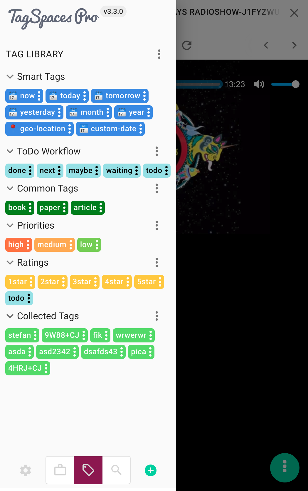 Mobile mode in TagSpaces running as PWA