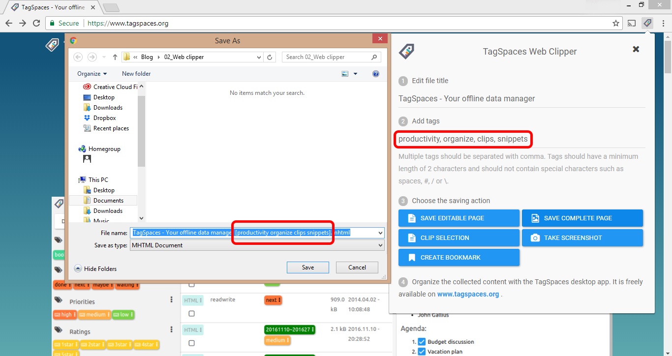 tagspaces import tags file