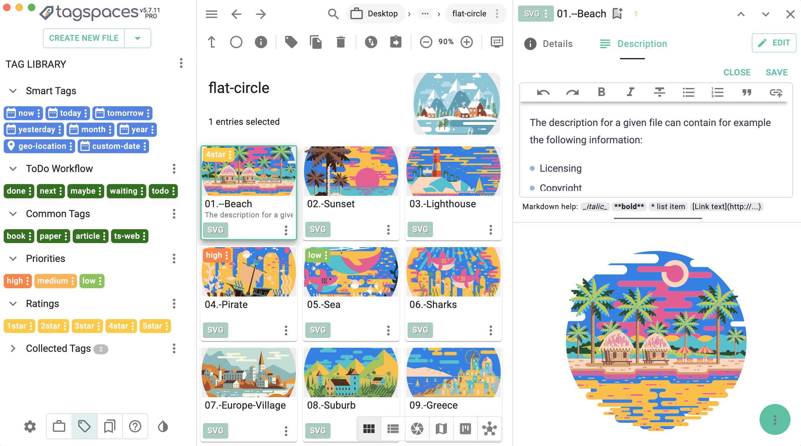 Tags and descriptions in TagSpaces