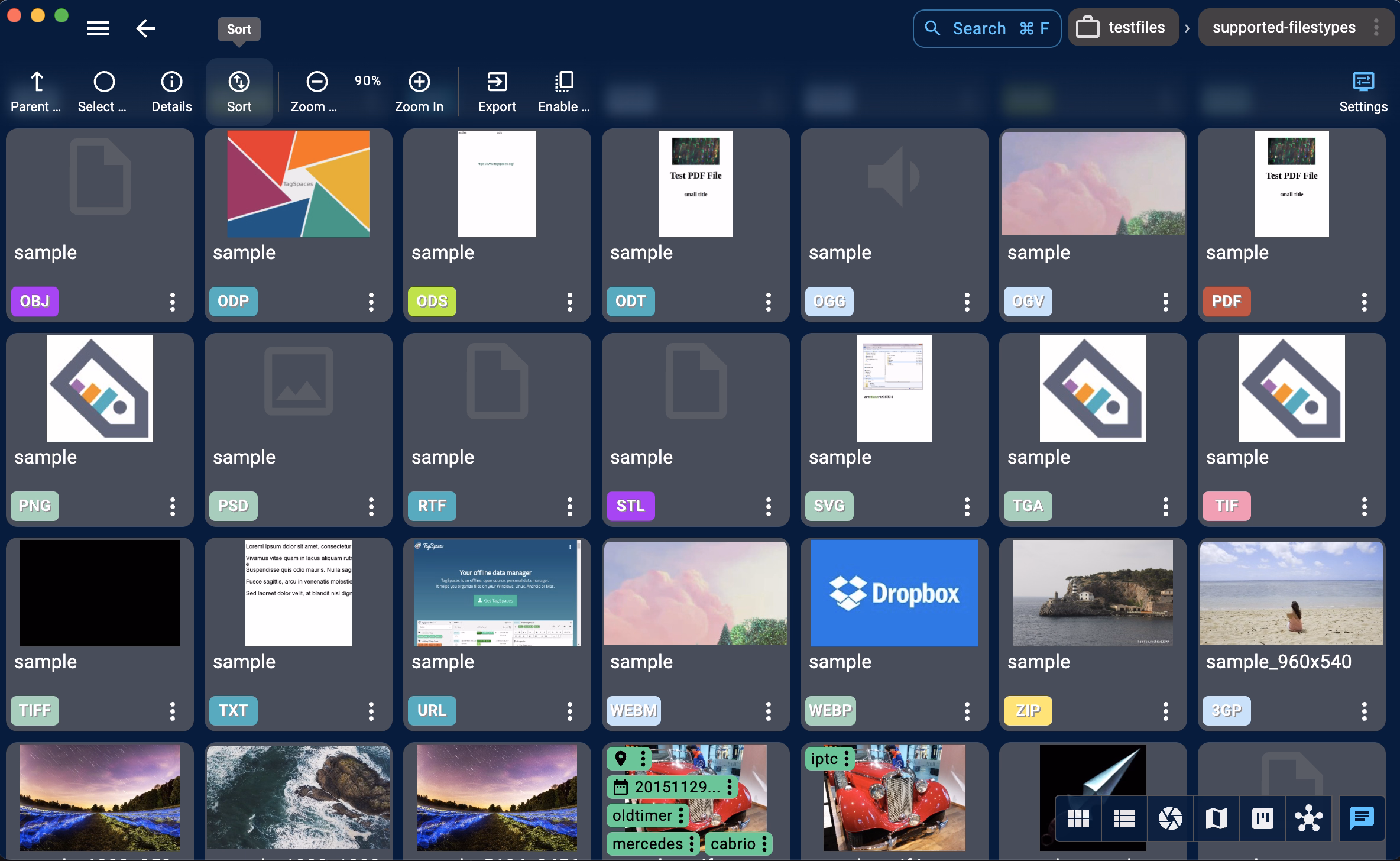 Showing generated thumbnails in TagSpaces