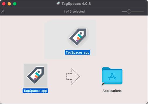 Draggin the TagSpaces.app into the Applications folder