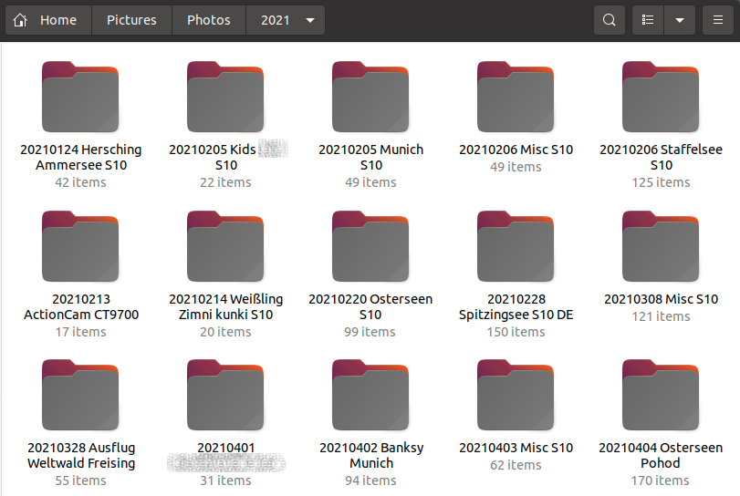 Folder with photos on Ubuntu