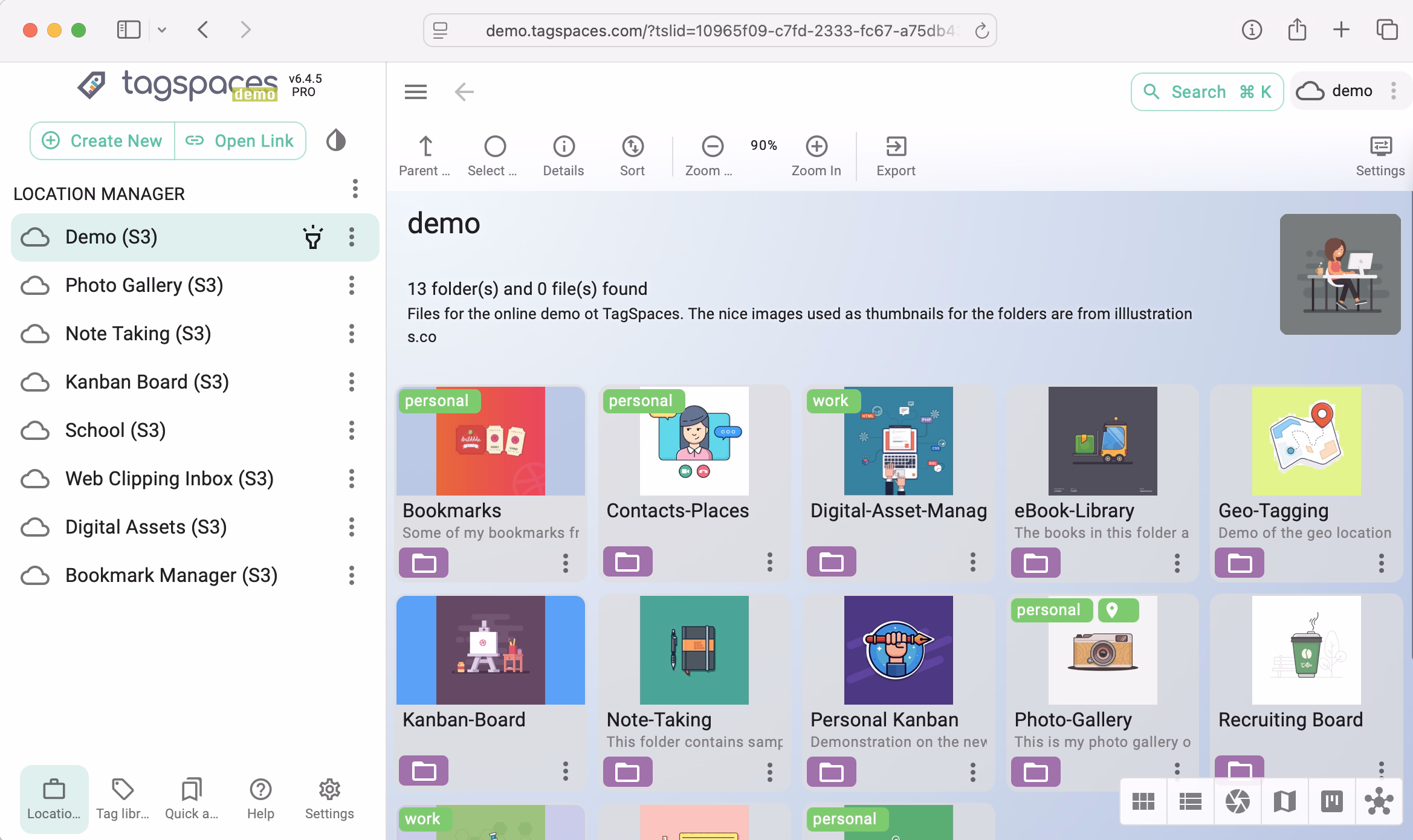 Web version of TagSpaces Lite