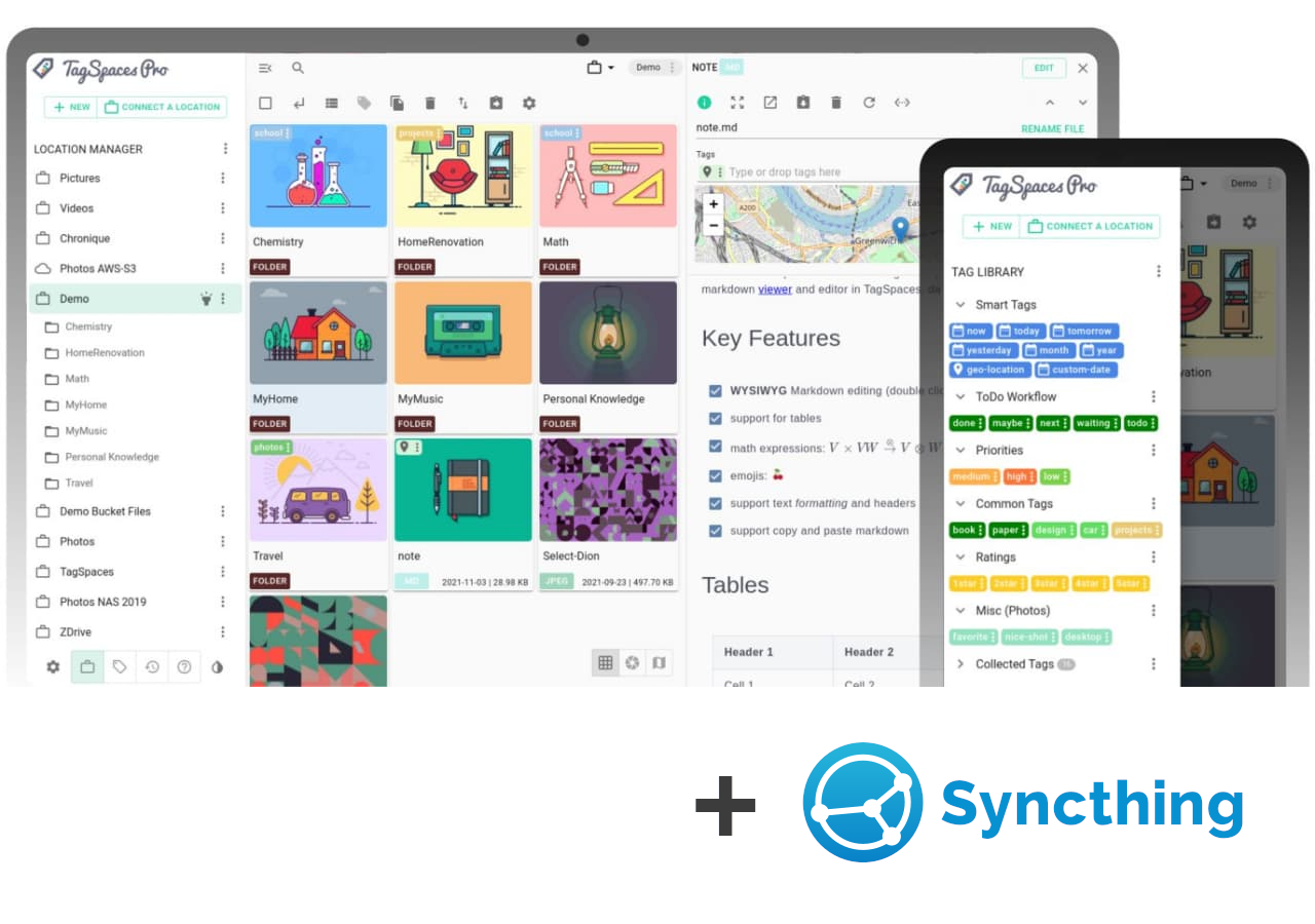 Sync tagged files and folder with Syncthing