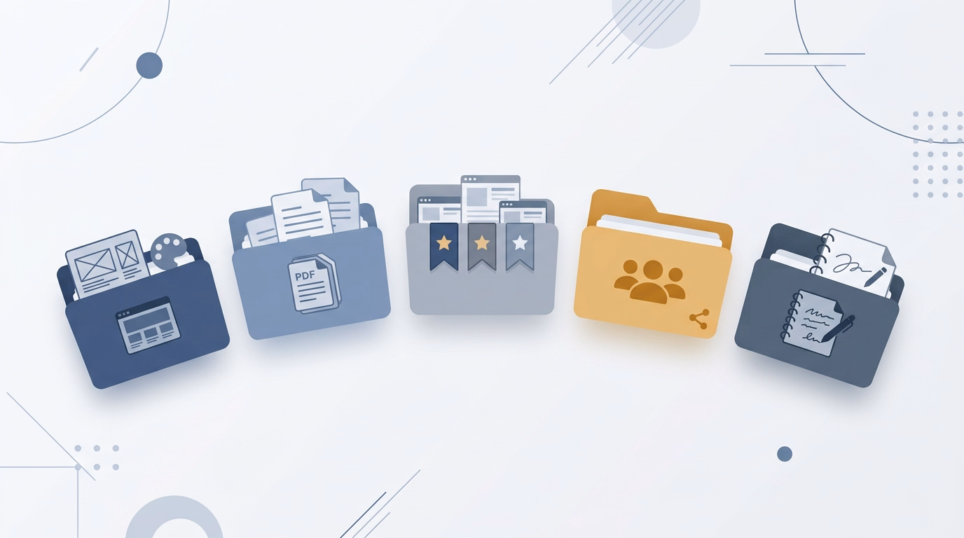 A collage symbolizing the use cases of TagSpaces