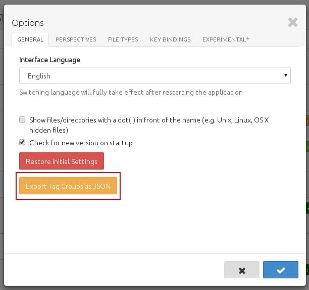 Export Tag Groups to JSON