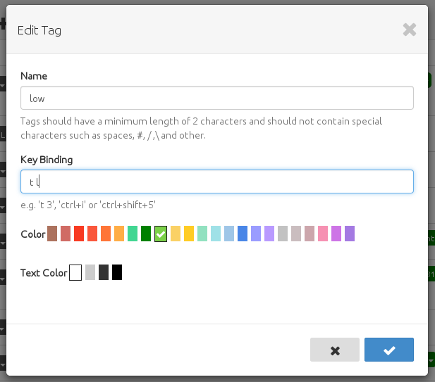 new tag group with rating tags