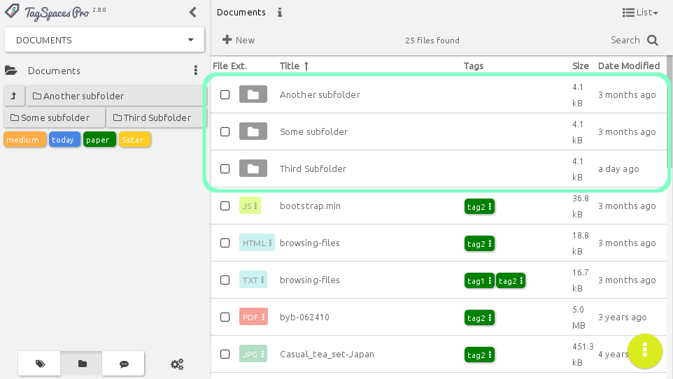 Here you will learn about the new features and bug fixing in version 2.8 of TagSpaces.