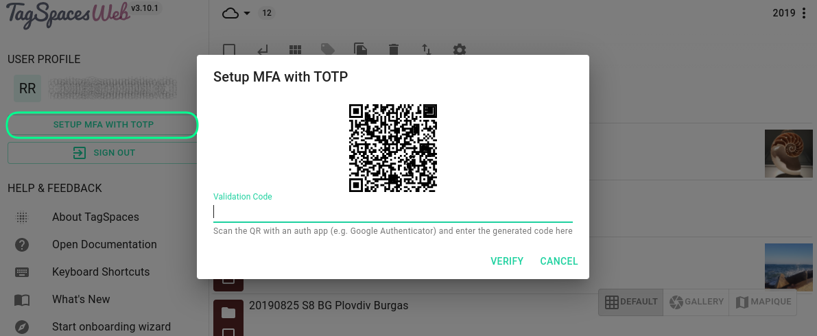 Setup TOTP MFA with an auth app
