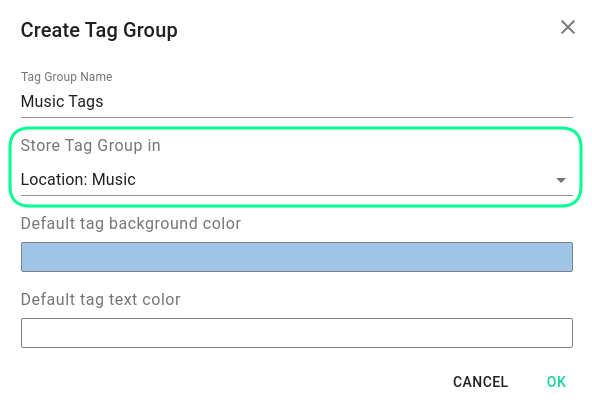 Create location based tag group