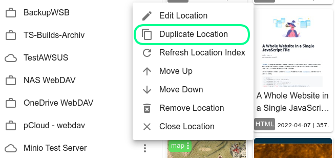 Location duplication