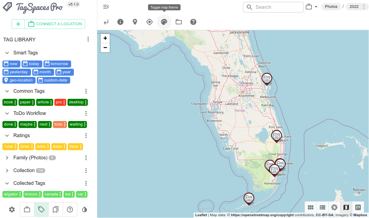 Mapique using the default OpenStreetMap server